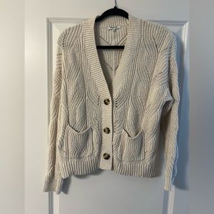 Madewell cream knit cardigan with pockets